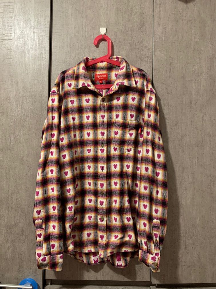 NEGOTIABLE SUPREME SS16 HEARTS FLANNEL, Men's Fashion, Tops & Sets