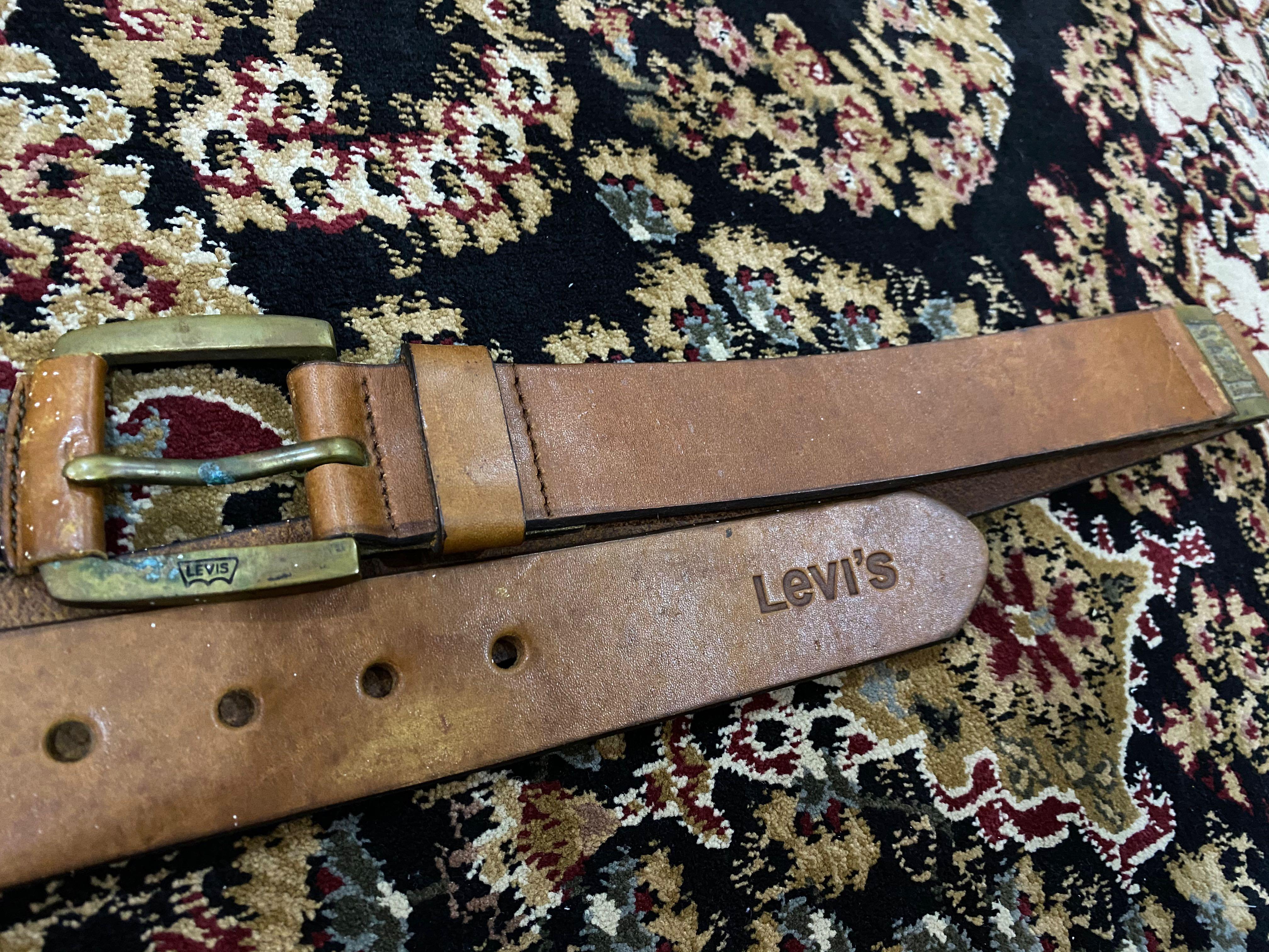 full genuine leather belt vintage vtg og not big e selvedge levis lvc  rindem htc, Men's Fashion, Watches & Accessories, Belts on Carousell