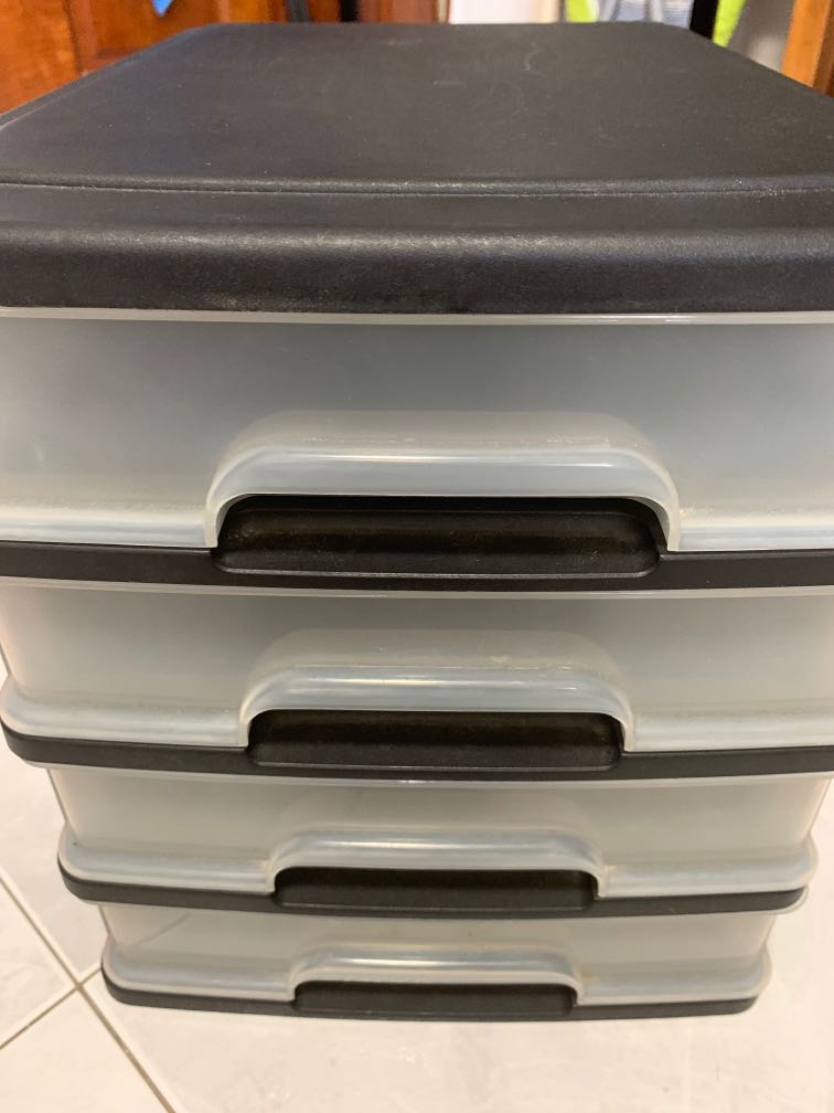 Plastic document drawer (4 drawers), Furniture & Home Living, Home