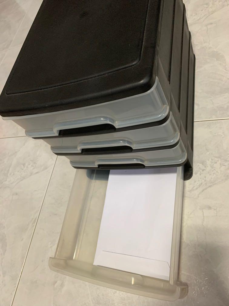 Plastic document drawer (4 drawers), Furniture & Home Living, Home