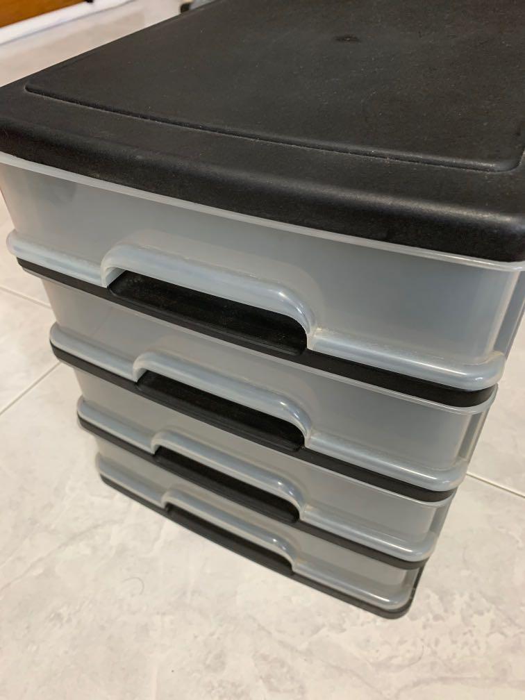 Plastic document drawer (4 drawers), Furniture & Home Living, Home