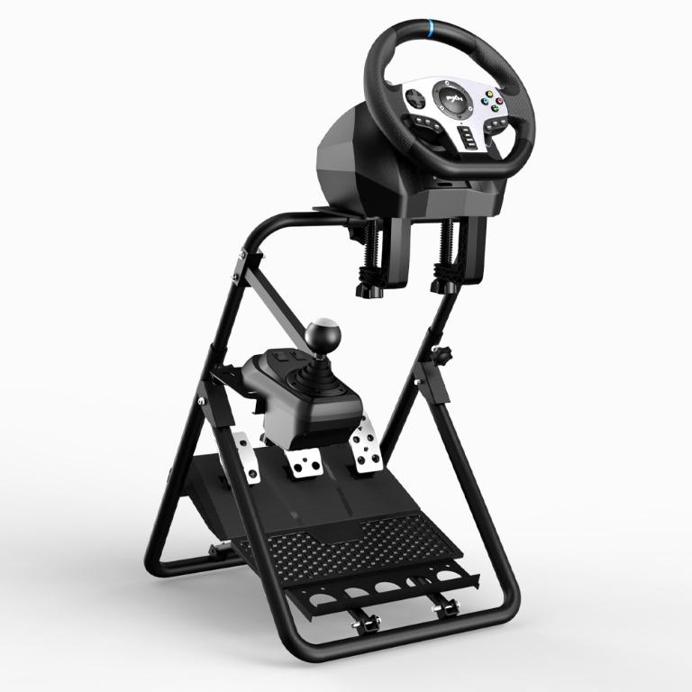 PXN A9 Racing Wheel Stand for Gaming, Stainless Steel and Foldable (Category: Other Accessories) located in Singapore. Submitted by daytech (Listing ID 1084219451, Image 3). Description: ✅ Ready Stock in SG ✅ Brand New in Box ✅ 100% Authentic PXN Product (Authorized Reseller) ✅ One Year Local Seller Warranty 🔥 Universal Compatibility (PXN, Logitech, Fanatec, Thrustmaster Moza etc.) 🔥 Adjustable Pedal (0-45°)/ Shifter Placement 🔥 Adjustable Hei