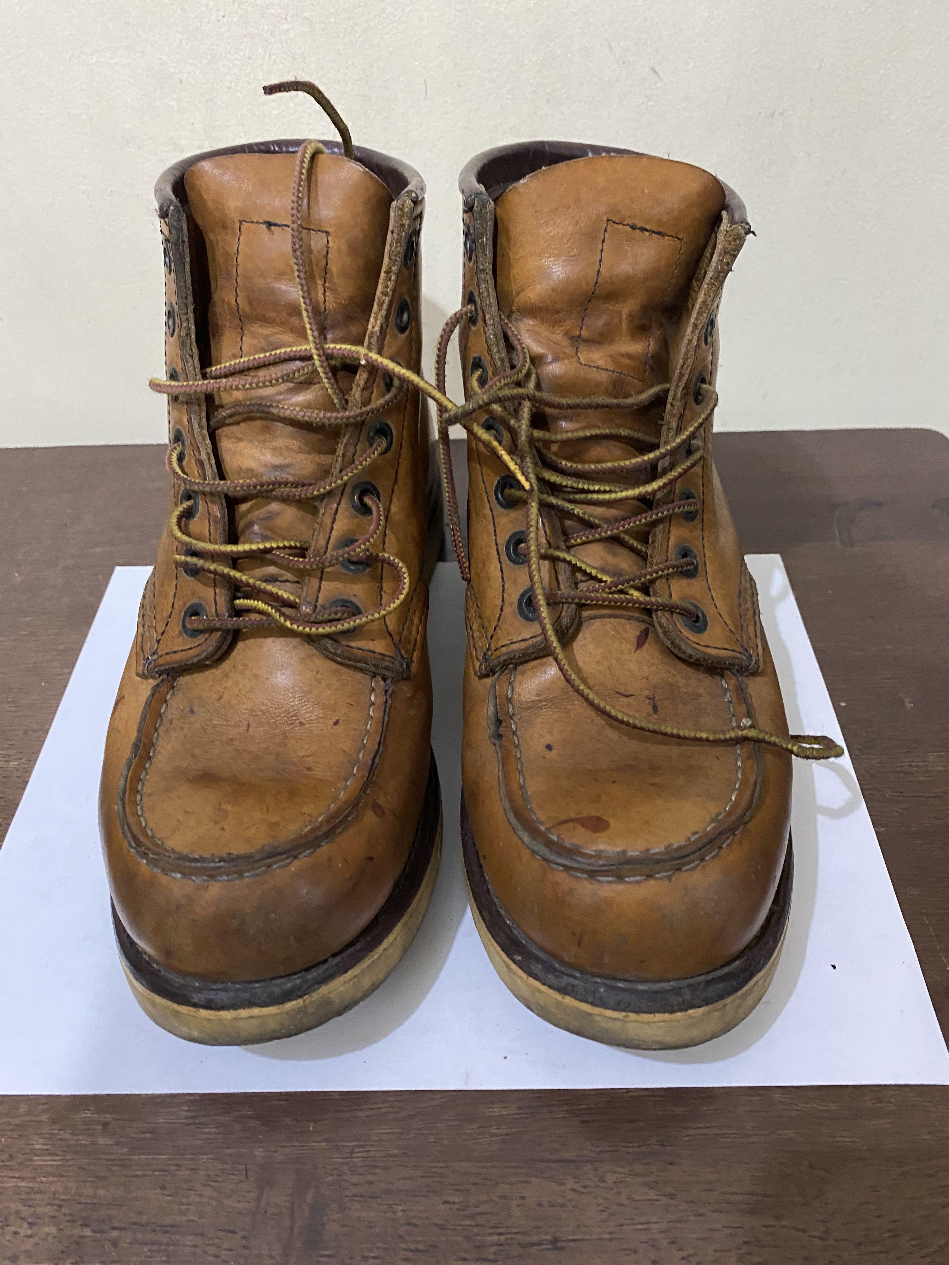 Red Wing 875 * still available * (Category: Boots) located in Manila. Submitted by ron_randoms (Listing ID 1084163376, Image 1). Description: Red Wing 875 Oro Used/Personal Item Patina / Soles can be replaced if you want. Size 7E MOP : BPI Or GCash + SF No meet ups since COVID is still around.