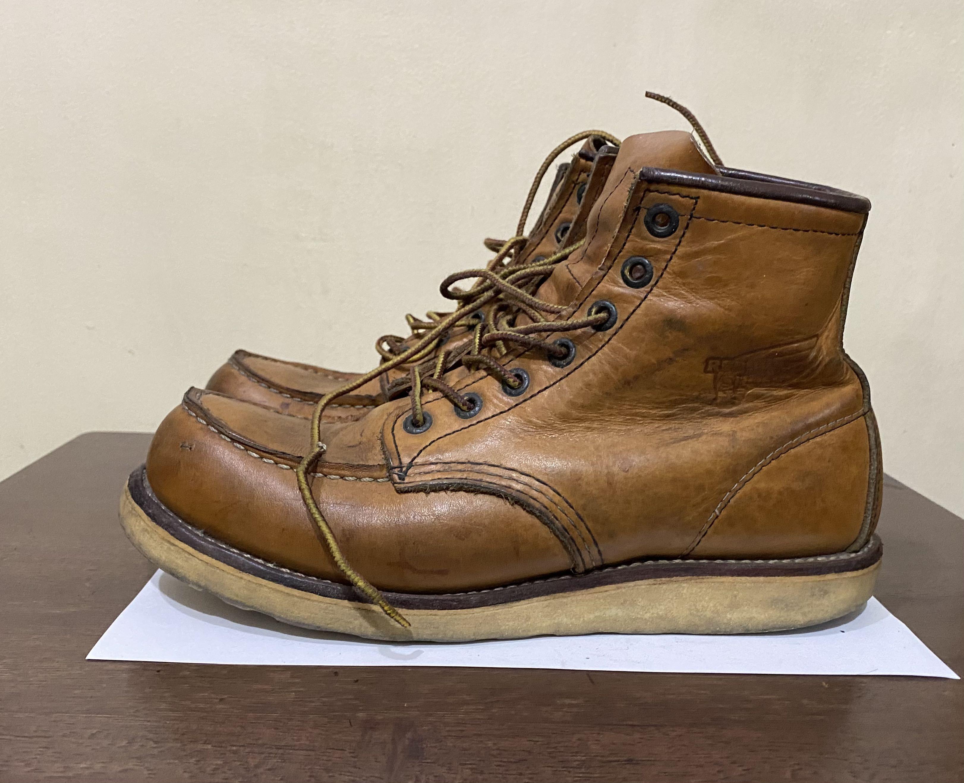 Red Wing 875 * still available * (Category: Boots) located in Manila. Submitted by ron_randoms (Listing ID 1084163376, Image 2). Description: Red Wing 875 Oro Used/Personal Item Patina / Soles can be replaced if you want. Size 7E MOP : BPI Or GCash + SF No meet ups since COVID is still around.