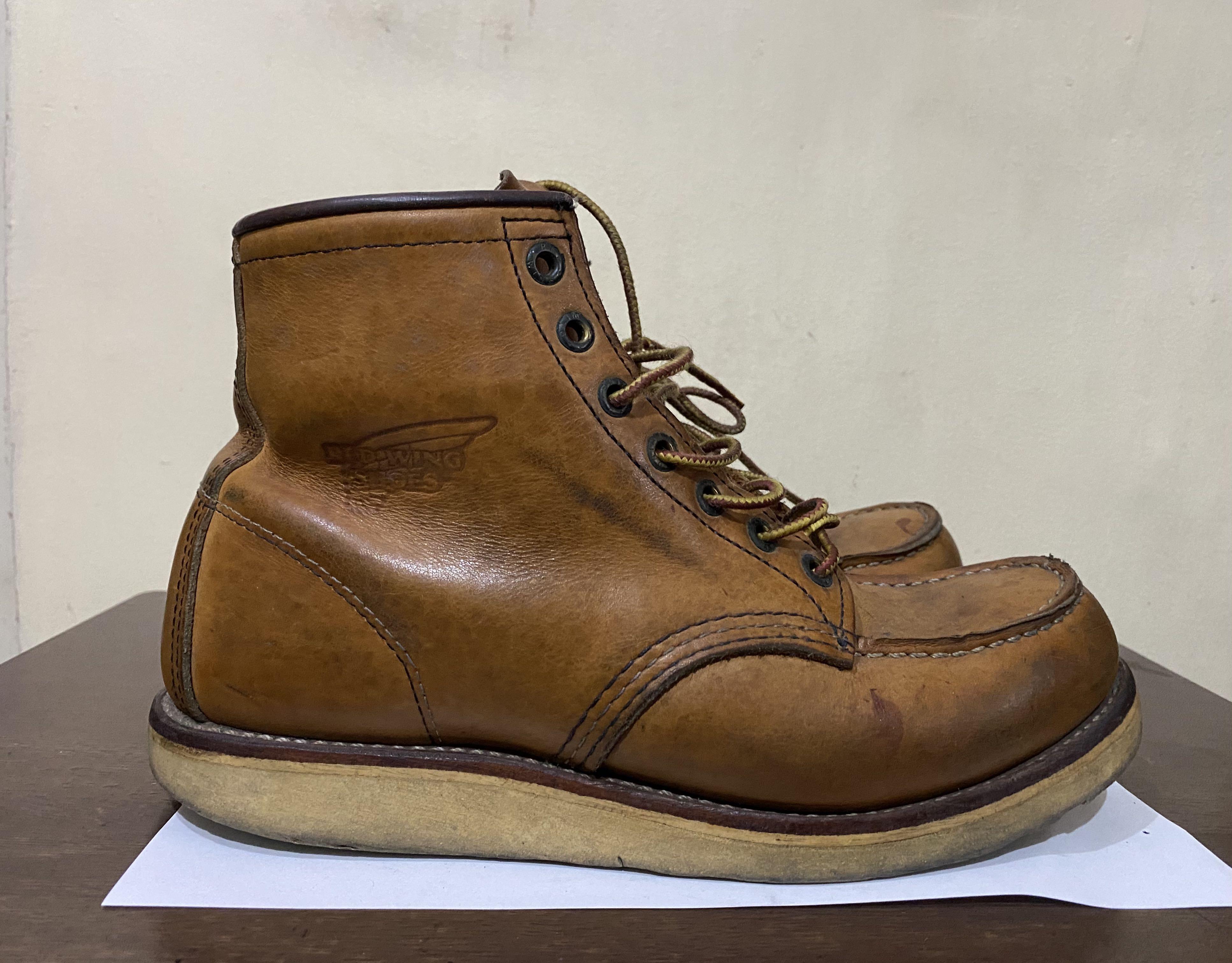 Red Wing 875 * still available * (Category: Boots) located in Manila. Submitted by ron_randoms (Listing ID 1084163376, Image 3). Description: Red Wing 875 Oro Used/Personal Item Patina / Soles can be replaced if you want. Size 7E MOP : BPI Or GCash + SF No meet ups since COVID is still around.
