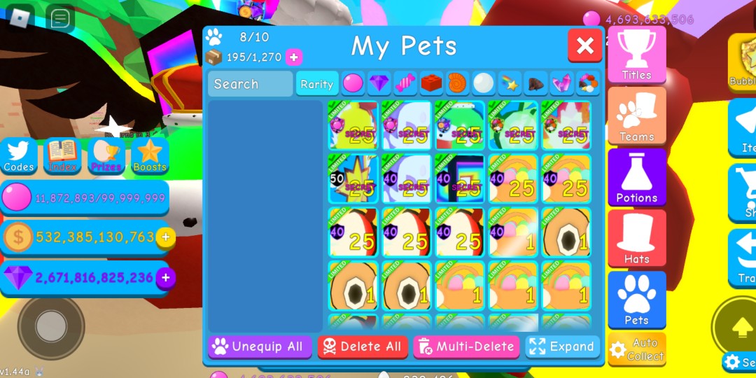 Roblox Bubble Gum Simulator Pets Toys Games Video Gaming In Game Products On Carousell - where to buy hats in bubble simualtor on roblox