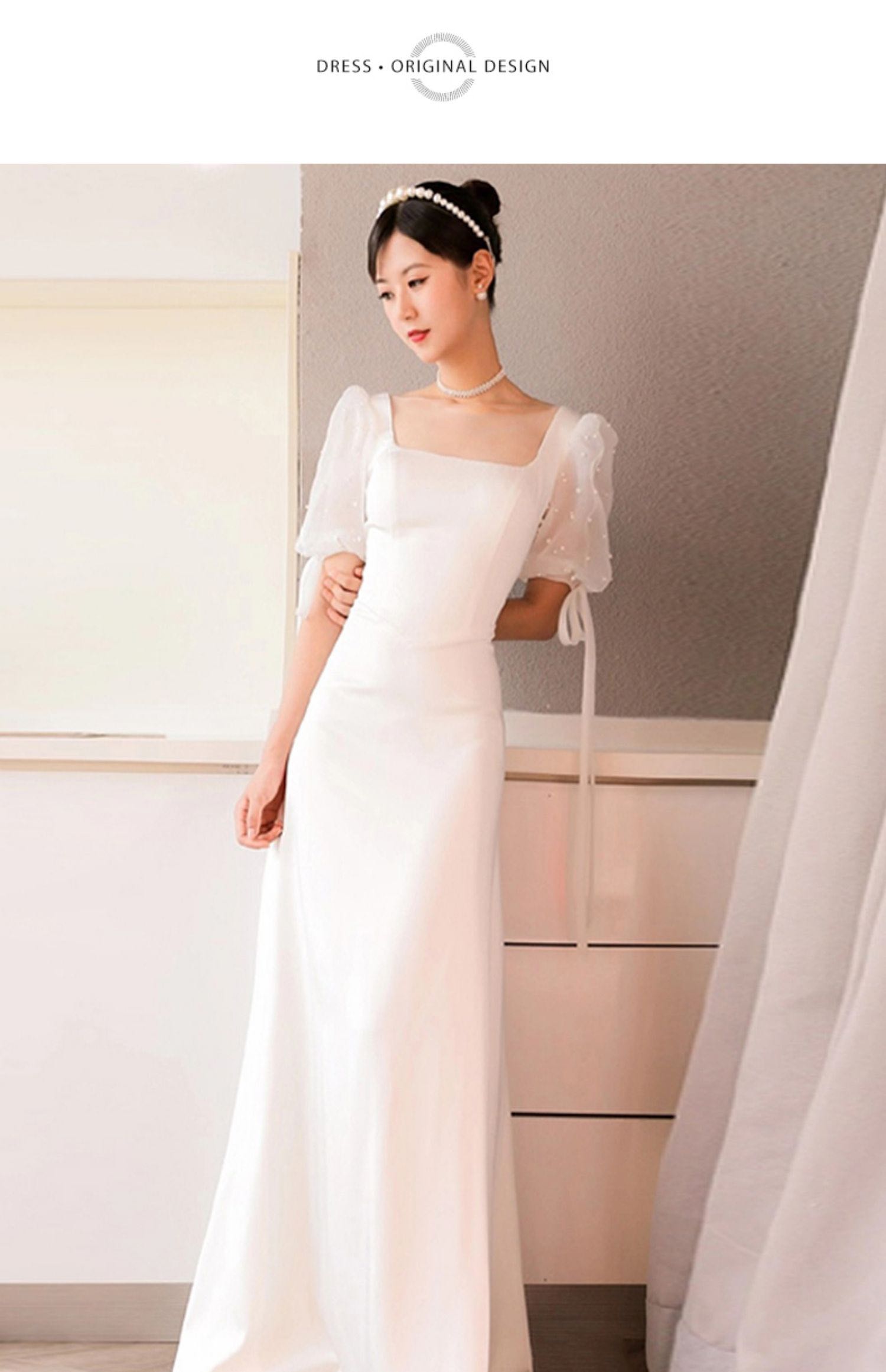 white gown