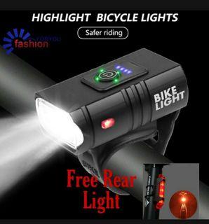 usb rechargeable bike light set