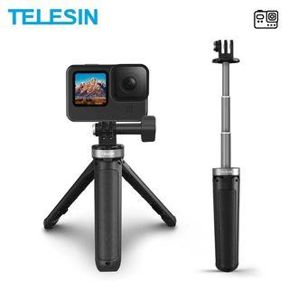 TELESIN Mini Tripod Selfie Stick Shorty for GoPro HERO 10 9 8 7 6 5 / Insta360 ONE R / DJI OSMO ACTION Camera