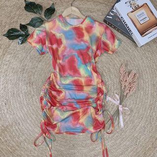 TIE DYE SIDESTRING DRESS