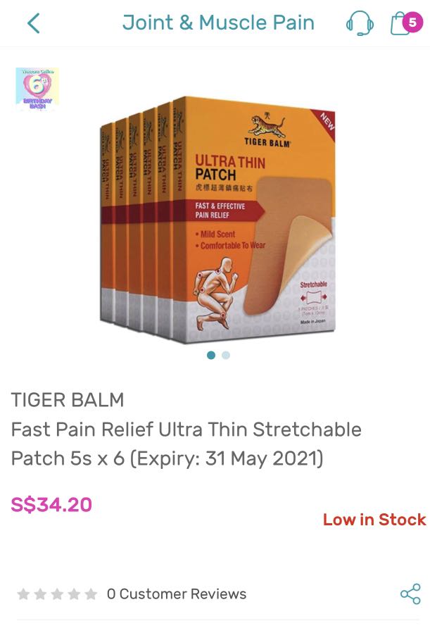 Tiger Balm Patch Fast Pain Relief Ultrathin Stretchable Patch Everything Else On Carousell