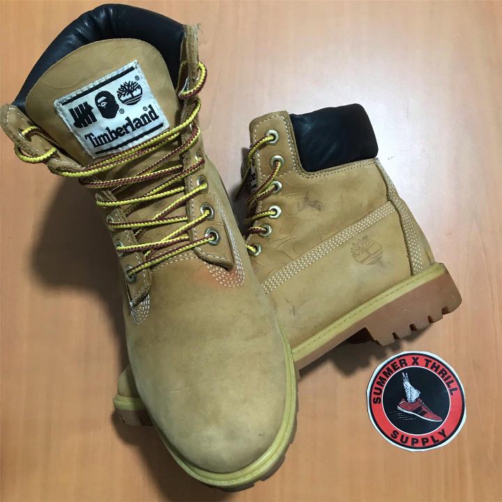 Bape undefeated timberland clearance