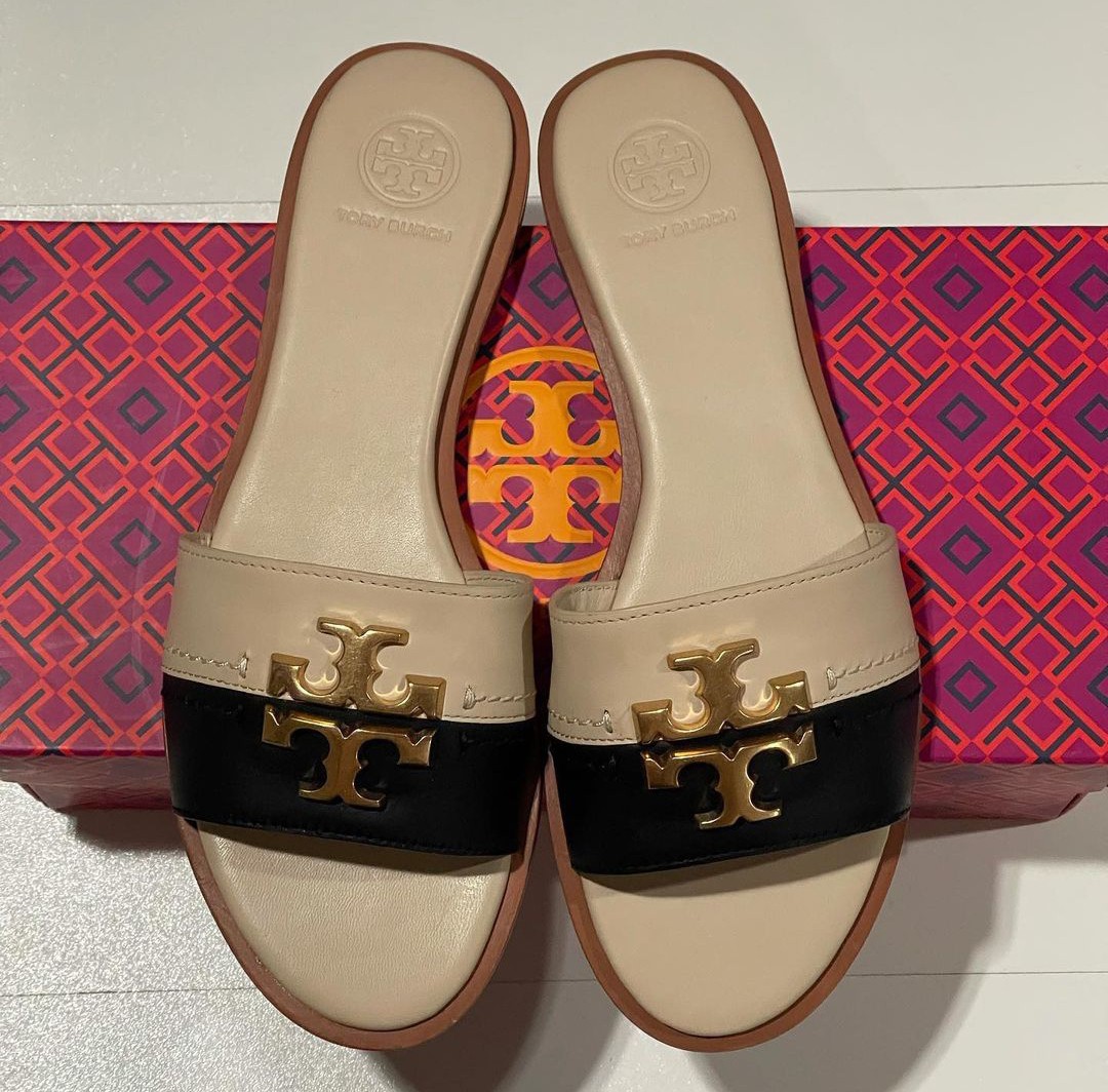 Tory Burch Everly Slide, Women's Fashion, Footwear, Flats & Sandals on  Carousell