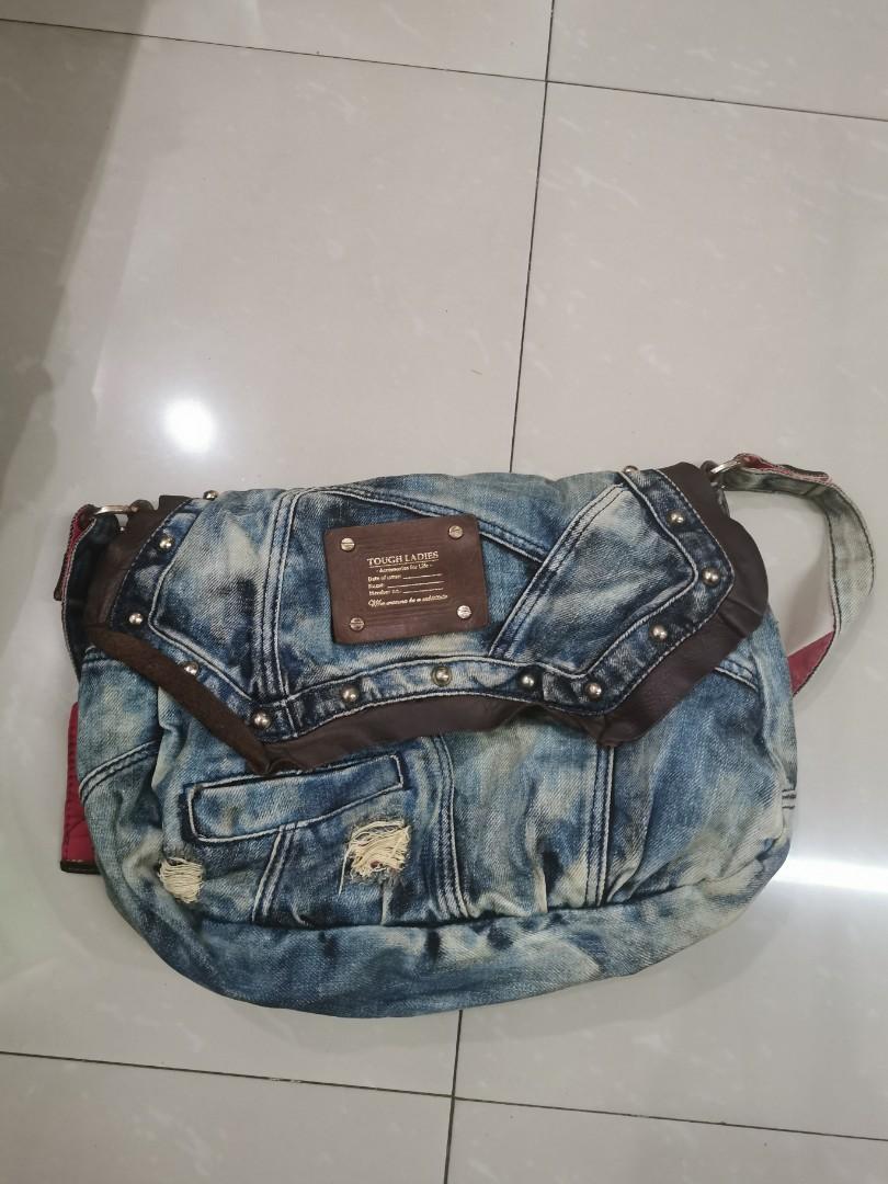 Tough jeansmith denim like shoulder bag, Women's Fashion, Bags