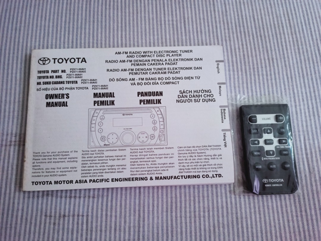 Toyota Vios CD Player Remote Control, Auto Accessories on Carousell