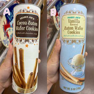 Trader Joe’s Cocoa/Vanilla Flazored Baton Wafer Cookies 朱古力/雲呢拿軟心蛋卷 (142g)