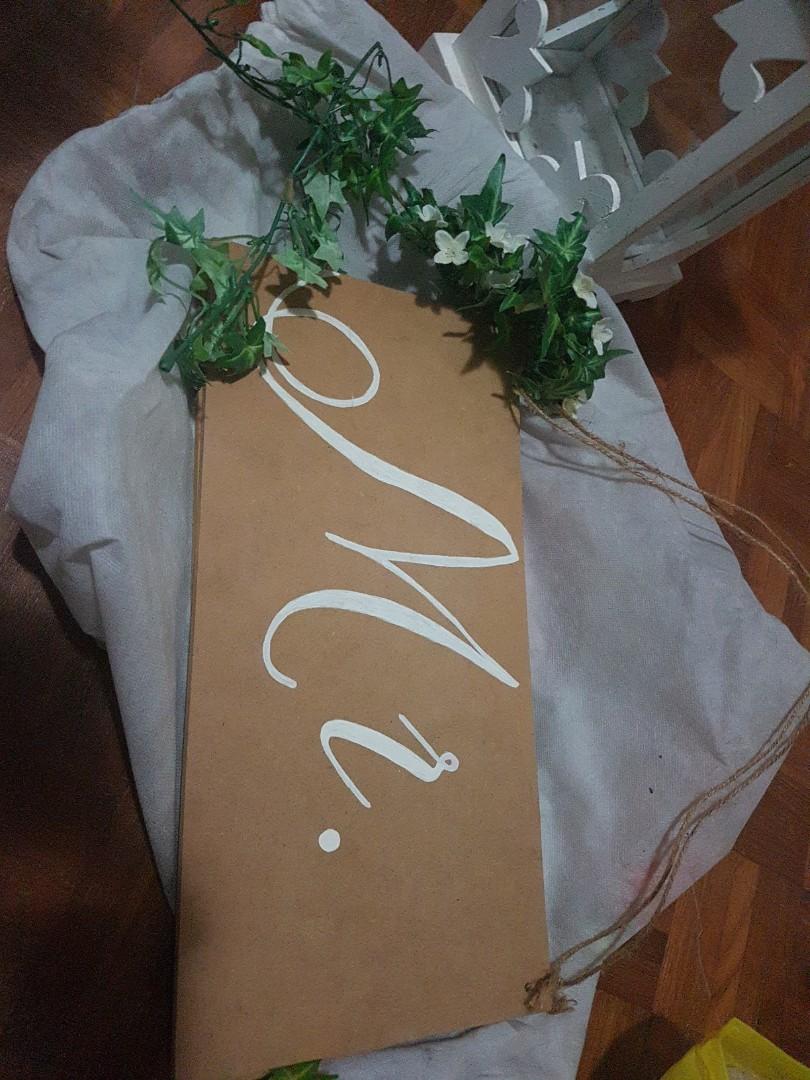 Wedding Mr And Mrs Furniture Home Living Home Decor Other Home Decor On Carousell