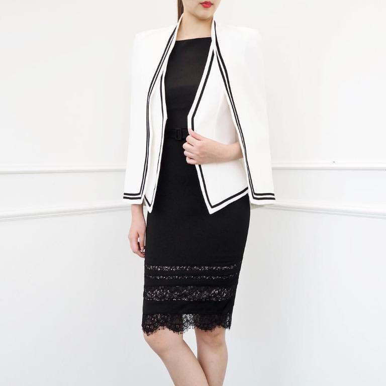 White blazer new arrivals cape dress