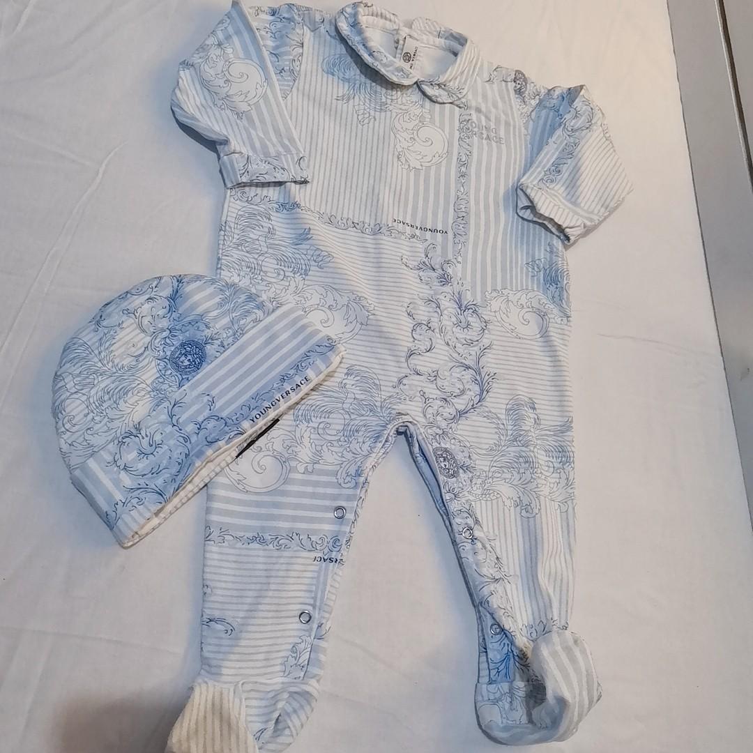 Young Versace Baby Sleepsuit with beanie hat Babies Kids Babies Kids Fashion on Carousell
