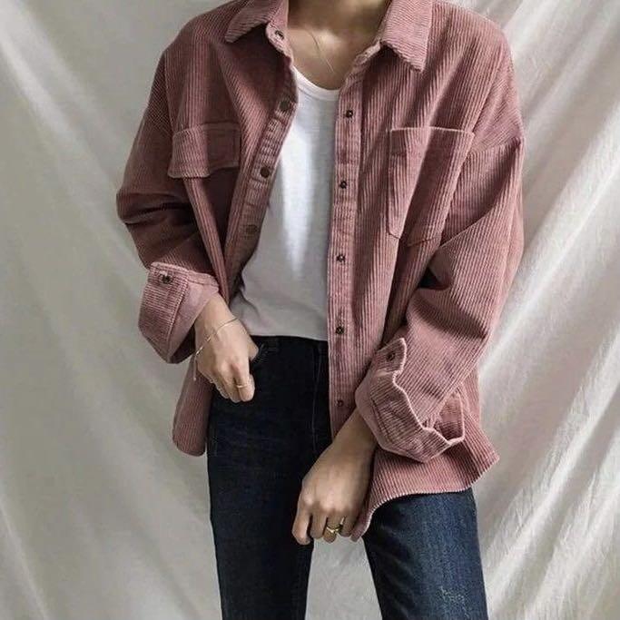 Pink cord jacket sales zara