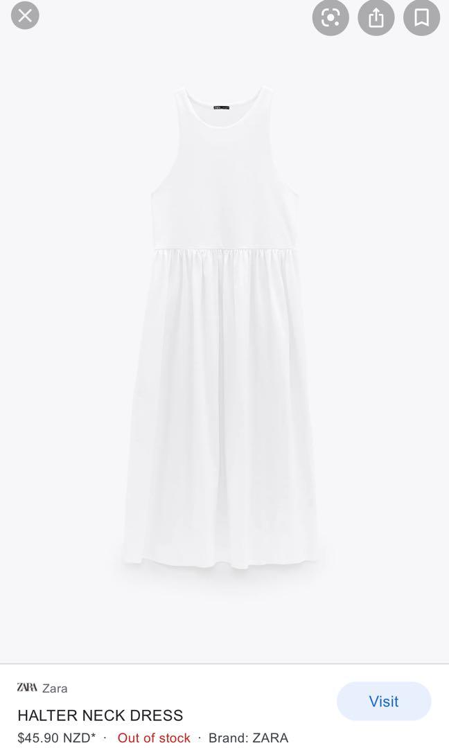 Zara white halter neck midi dress, size ...
