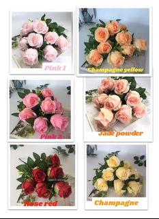 9 heads bouquet Artificial Roses Silk 2for&10