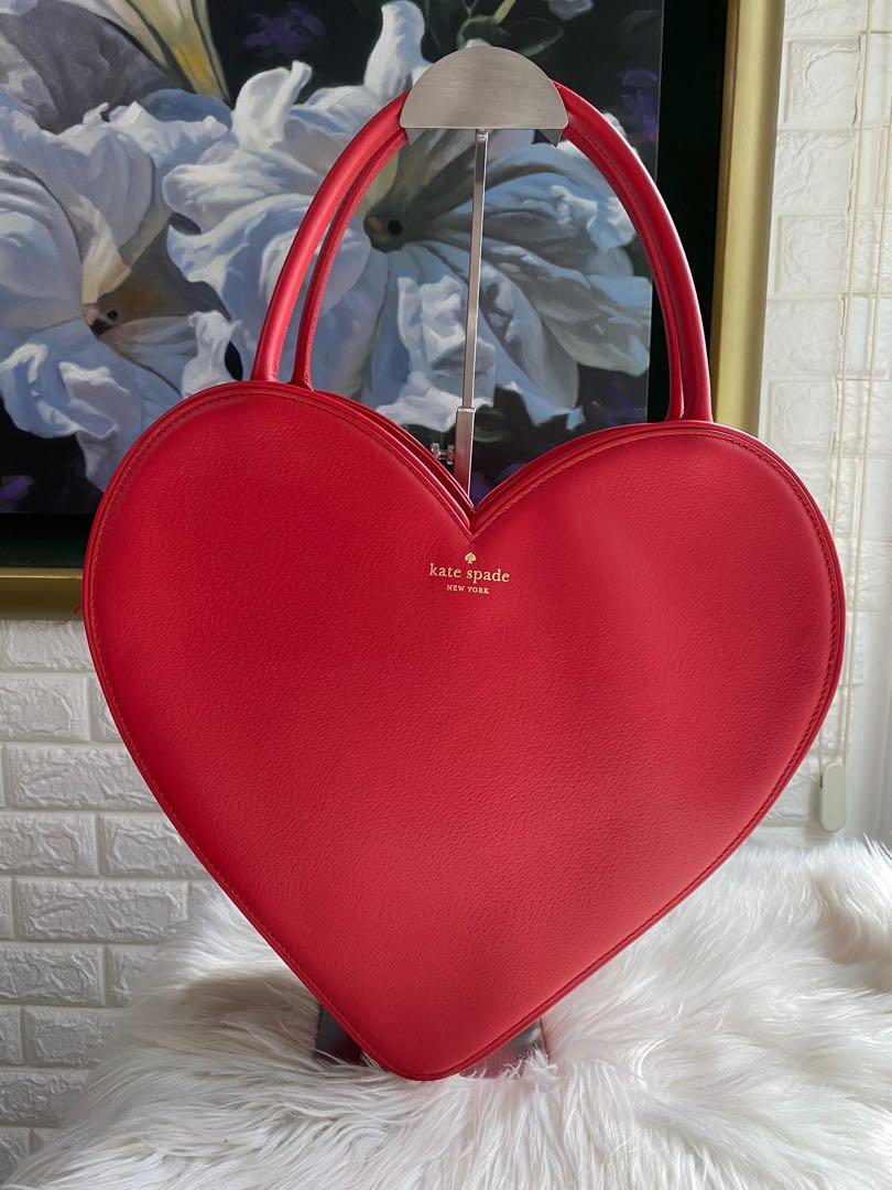 Authentic Kate Spade Doily Heart Red Leather Handbag (Category: Luxury Bags & Wallets) located in Makati City. Submitted by cindiorella (Listing ID 1084351065, Image 1). Description: 100% guaranteed authentic No inclusions In excellent condition ❤️😍 You won’t find this elsewhere 😉 super cute handbag ❤️.