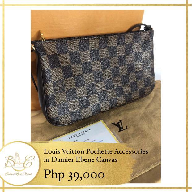 LV Pochette Damier Ebene Authentic, Luxury, Bags & Wallets on Carousell