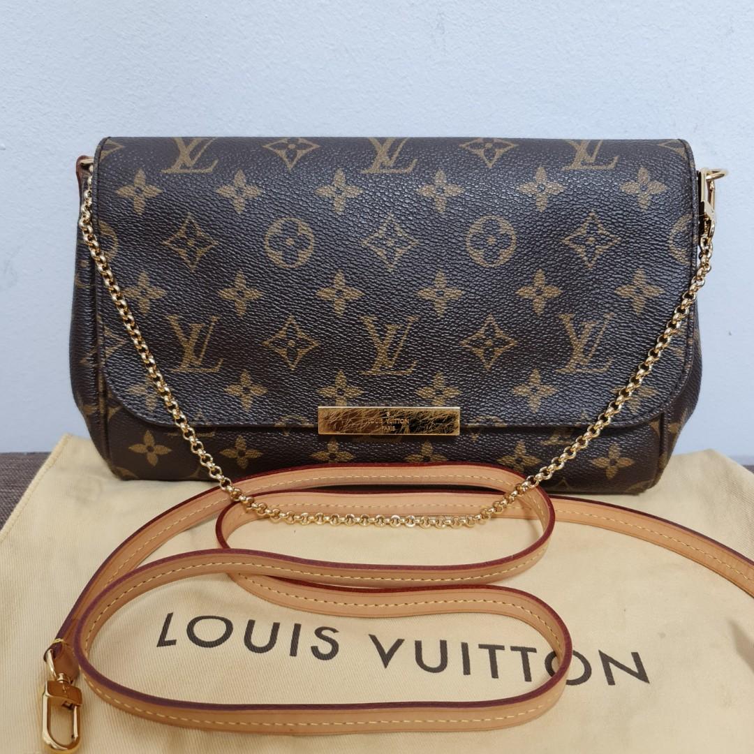 LV Favorite MM in Damier Azur, Luxury, Bags & Wallets on Carousell