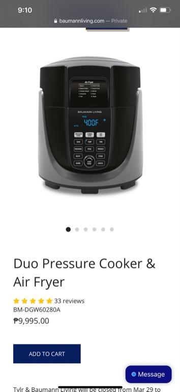 Baumann air store fryer pressure cooker