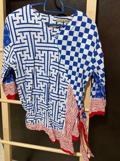 blue batik top