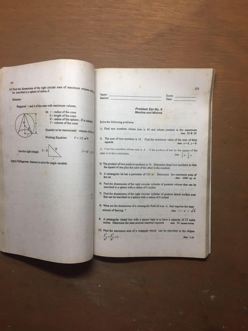 Calculus book Simplified Differential Calculus Worktext by Felix Panopio, Sergio Ymas Jr Calculus book Simplified Differential Calculus Worktext by Felix Panopio, Sergio Ymas Jr