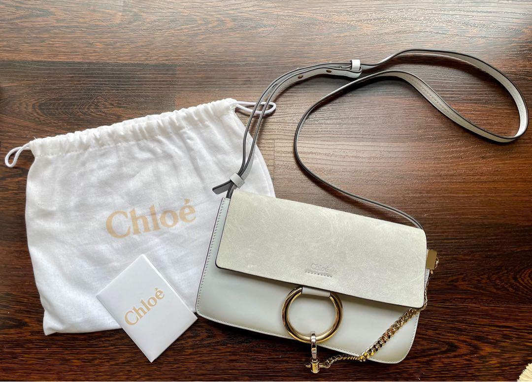 Chloé faye small leather and 2024 suede shoulder bag