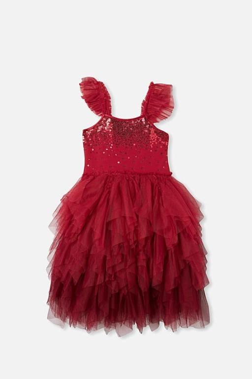 Cotton On Kids Iris Dress Up Dress in Berry Gradient Sparkle 6 7