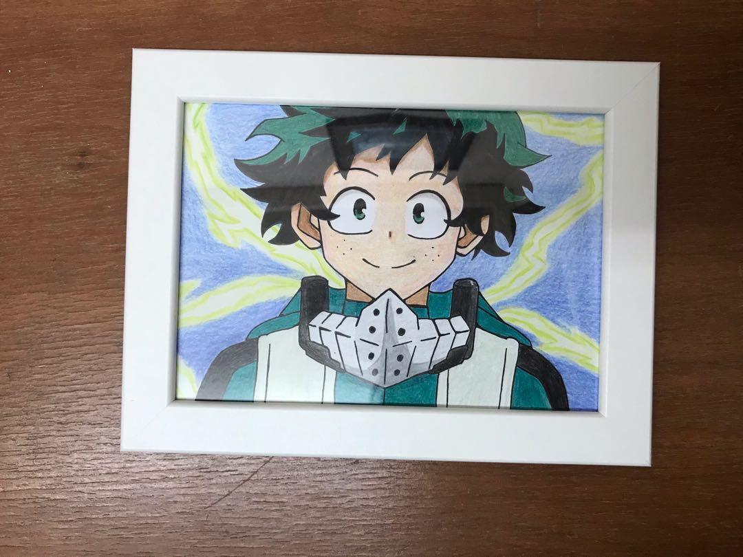 Framed Anime Art/Drawing My Hero Academia Midoriya Izuku (Deku