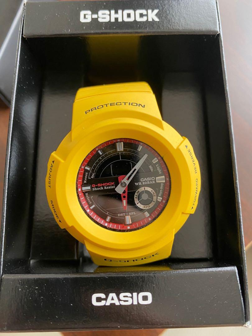 G-SHOCK 手錶aw572e aw 582 e 黃yellow, 名牌, 手錶- Carousell