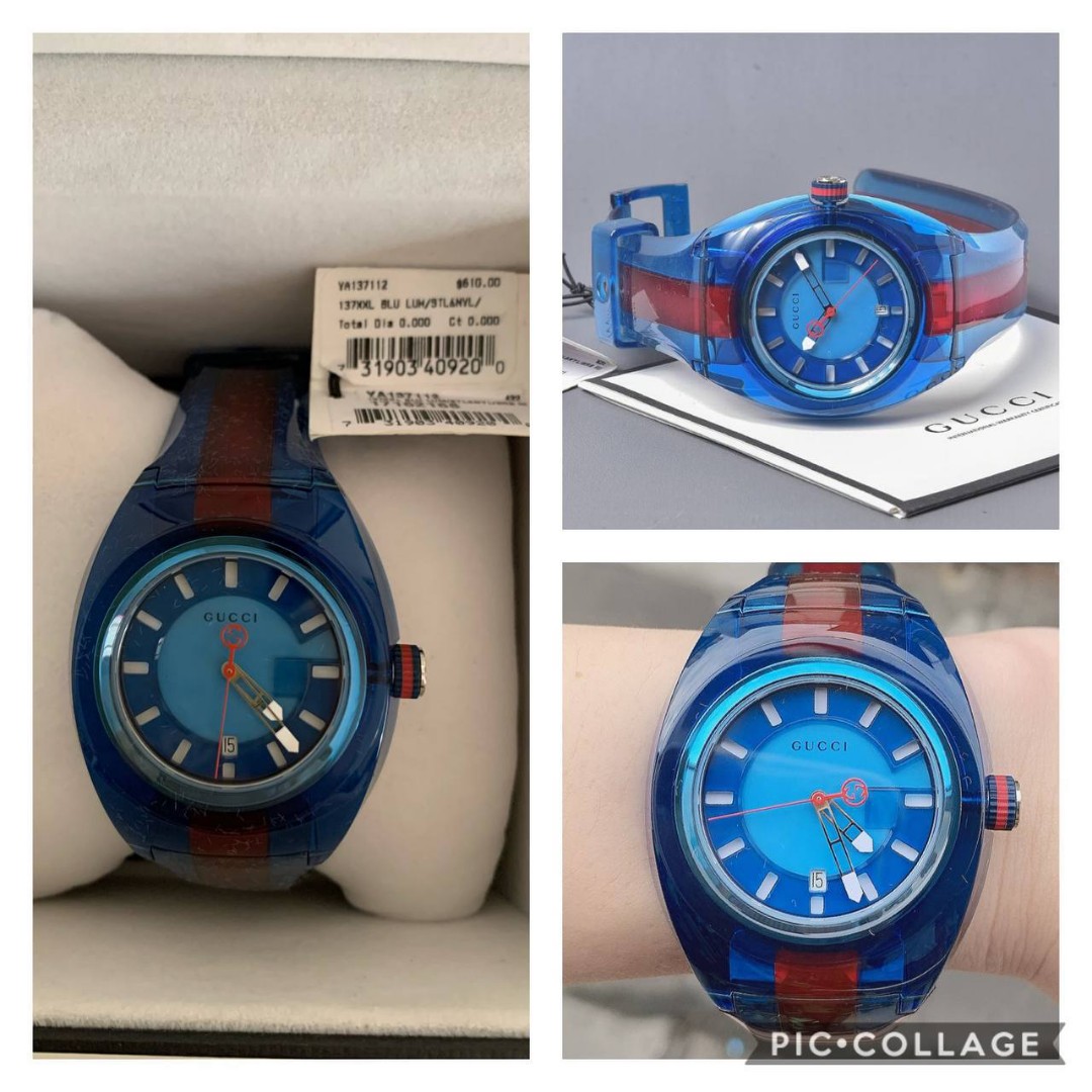 GUCCI SYNC BLUE DIAL XL YA137112 D 4 2 cm Barang Mewah Jam