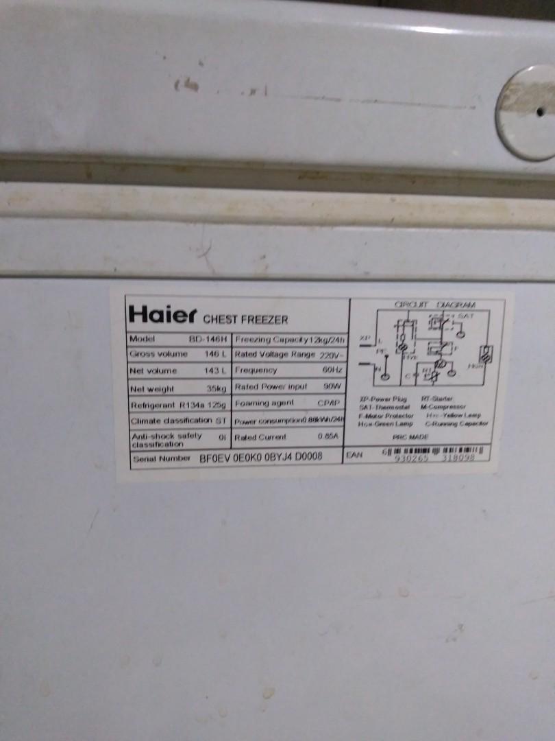 Haier Chest Type Freezer 5 cu.ft., TV & Home Appliances, Kitchen