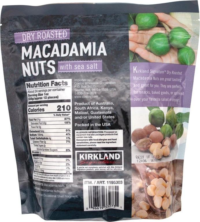 Kirkland Macadamia Nuts Dry Roasted with Sea Salt 680g 鹽烤夏威夷果仁