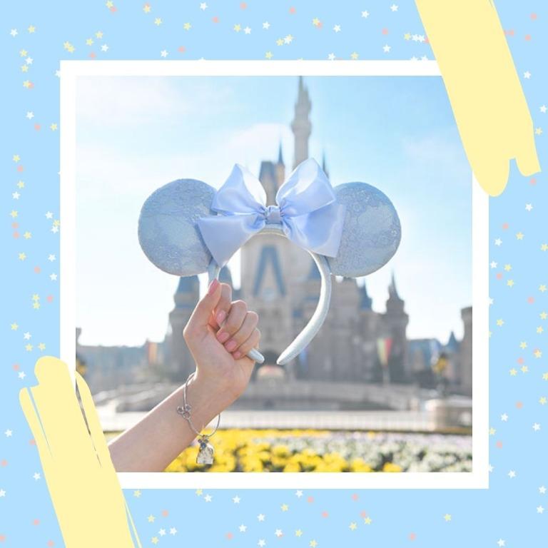 Po Authentic Japan Tokyo Disney Resort Disneysea Disneyland Disney Blue Ever After Series Pastel Blue Minnie Mouse Lace Headwear Women S Fashion Watches Accessories Hair Accessories On Carousell