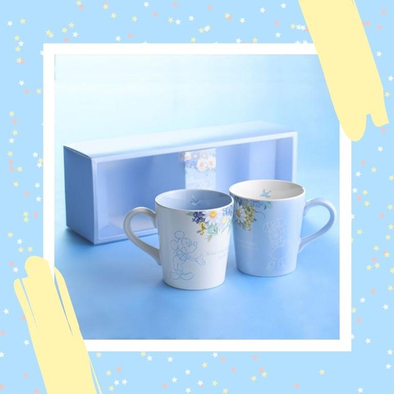 Po Authentic Japan Tokyo Disney Resort Disneysea Disneyland Disney Blue Ever After Series Mickey Mouse And Minnie Mouse Pastel Blue Mug Set Furniture Home Living Kitchenware Tableware Coffee Tea