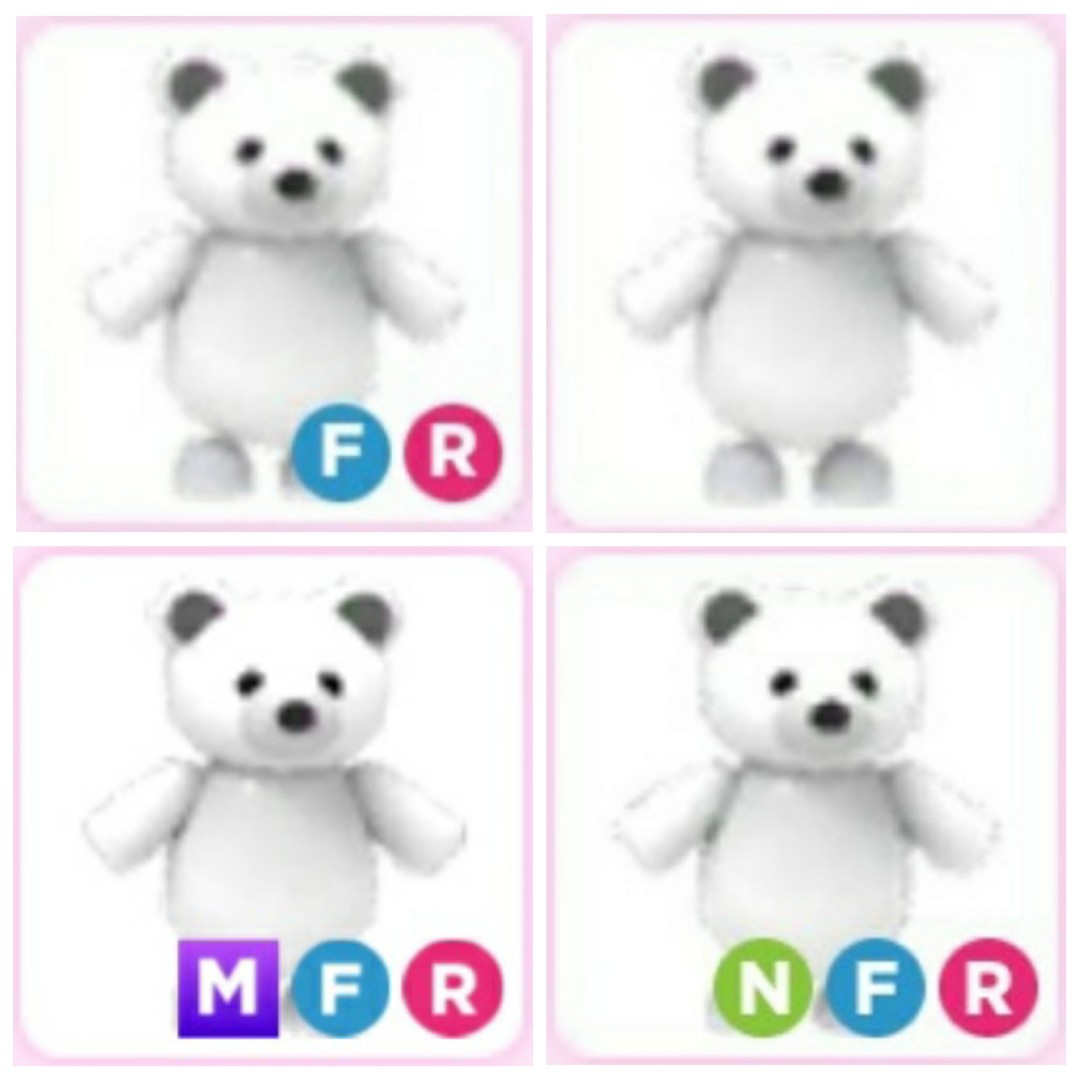 Polar Bear Norm Neon MFR Adopt me pet Roblox, Video Gaming, Gaming