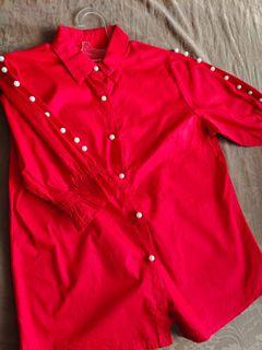 Red pearly shirt