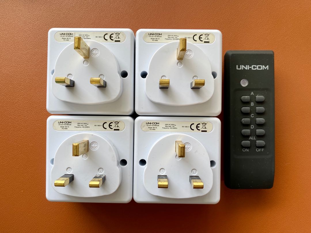 Remote Control Sockets 4 Pack 3 Pin Plugs Tv Home Appliances Electrical Adaptors Sockets On Carousell