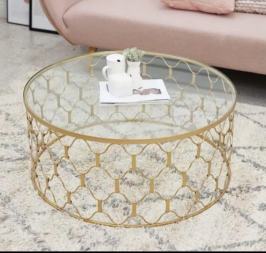 Nordic Luxury Creative Iron Metal Tea Table Set Tv Table Side Table Corner Table With Glass