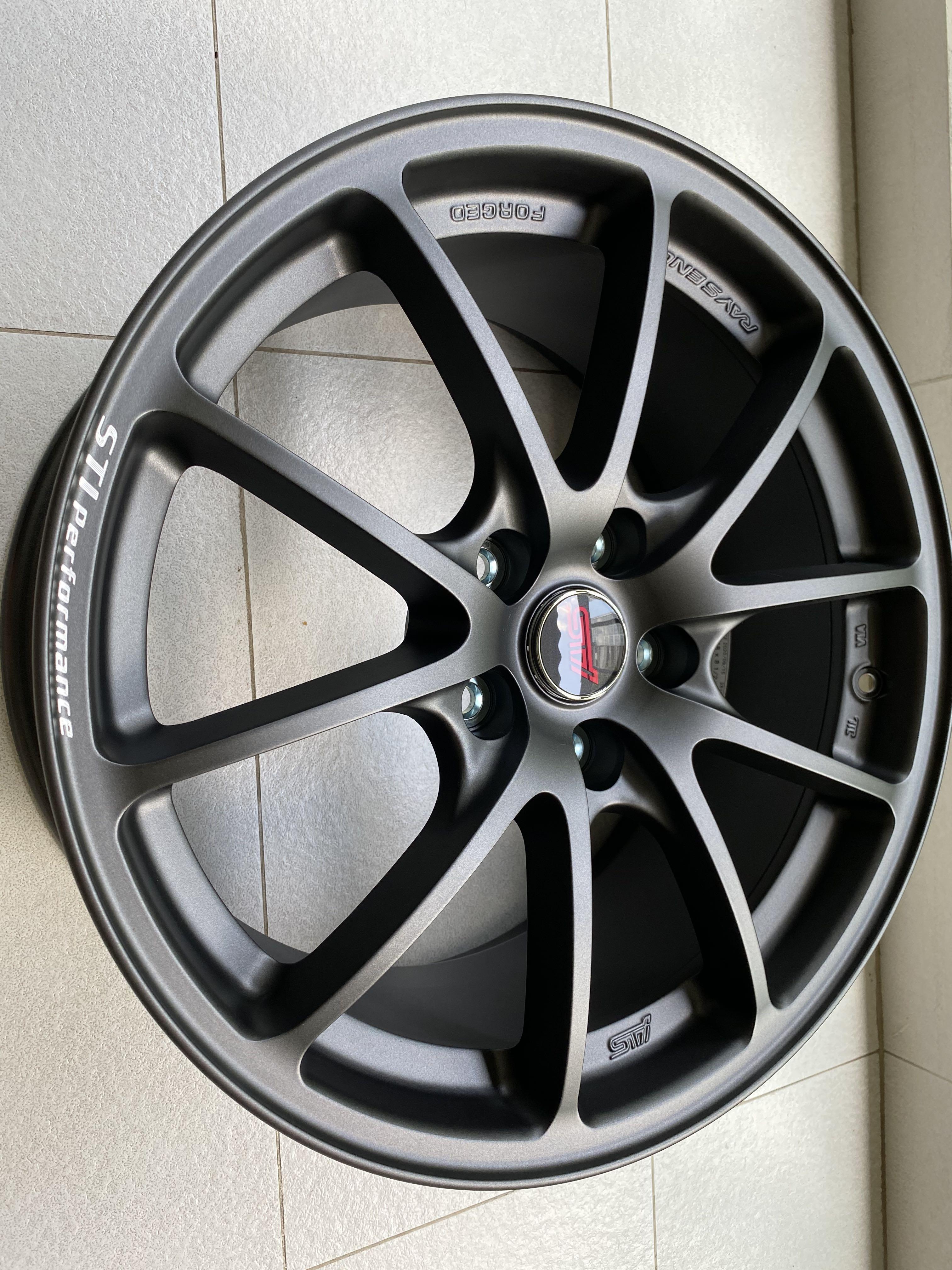 STI Forge rims by Rays Japan, Car Accessories, Tyres & Rims on Carousell
