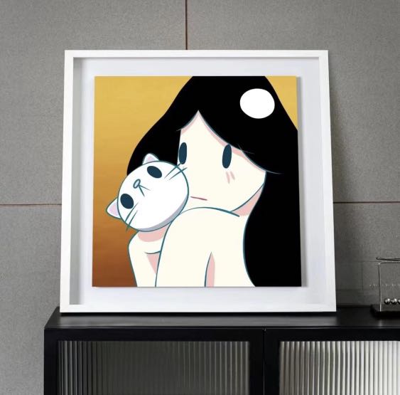 天野タケル Venus and Cat Print 版画 ブルー 香港