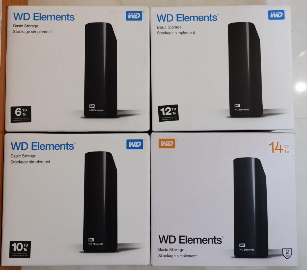 WD 10 TB Elements Desktop External Hard Drive USB 3.0, Black, 電腦＆科技,  電腦周邊及配件, 硬碟及儲存器- Carousell