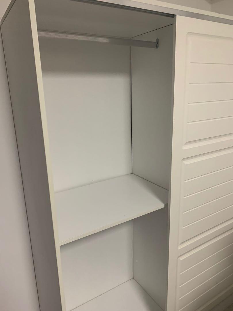 White Wardrobe Cupboard Sliding Door, Furniture, Shelves & Drawers on