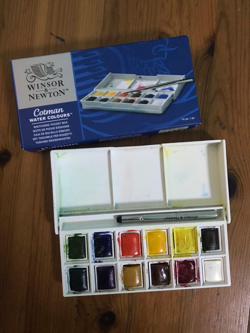 Winsor & Newton Cotman - Sketcher's Pocket Set, Set of 12, Assorted Colors,  Half Pans